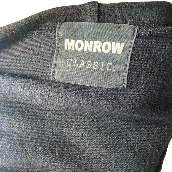 Monrow Classic Black Crewneck Pullover Sweatshirt Size‎ Medium - Picture 7 of 9